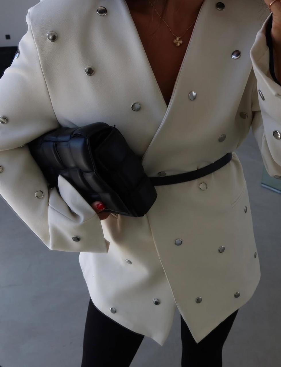 Studded oversized blazer