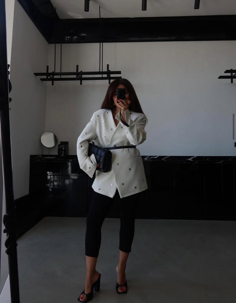 Studded oversized blazer