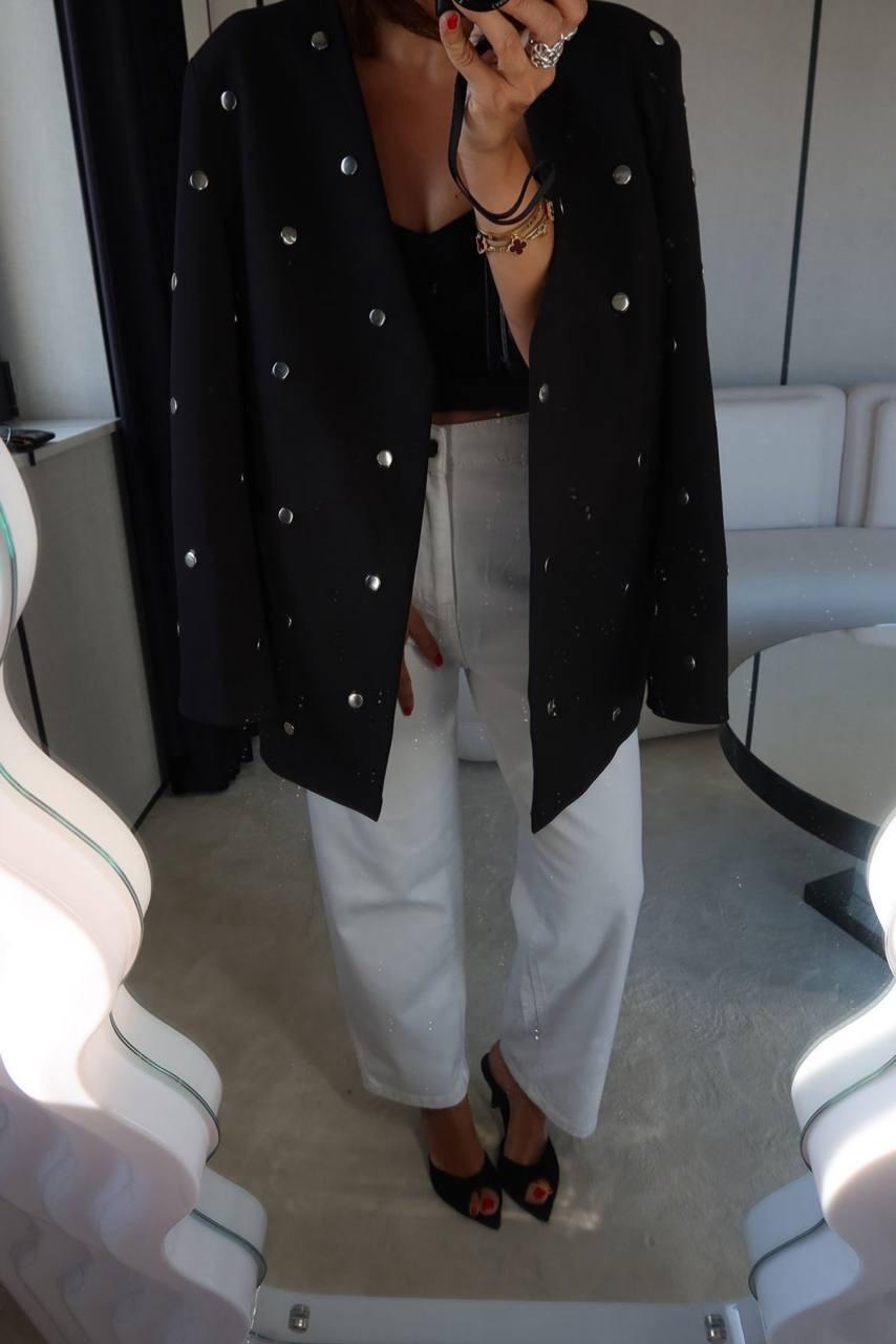 Studded oversized blazer