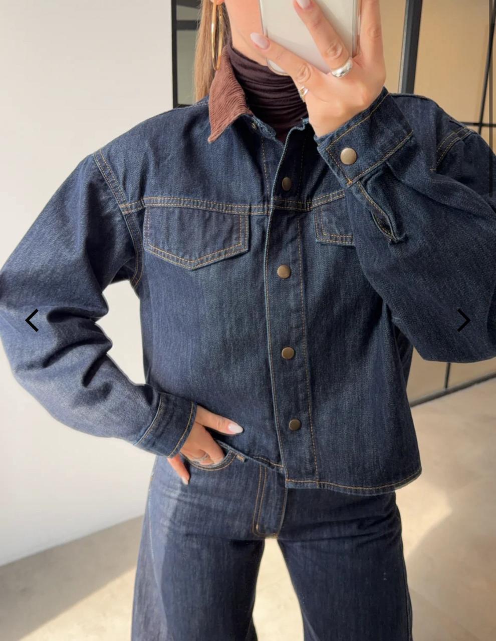 Two-tone denim jacket