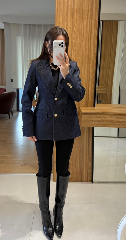 Structured Denim Blazer