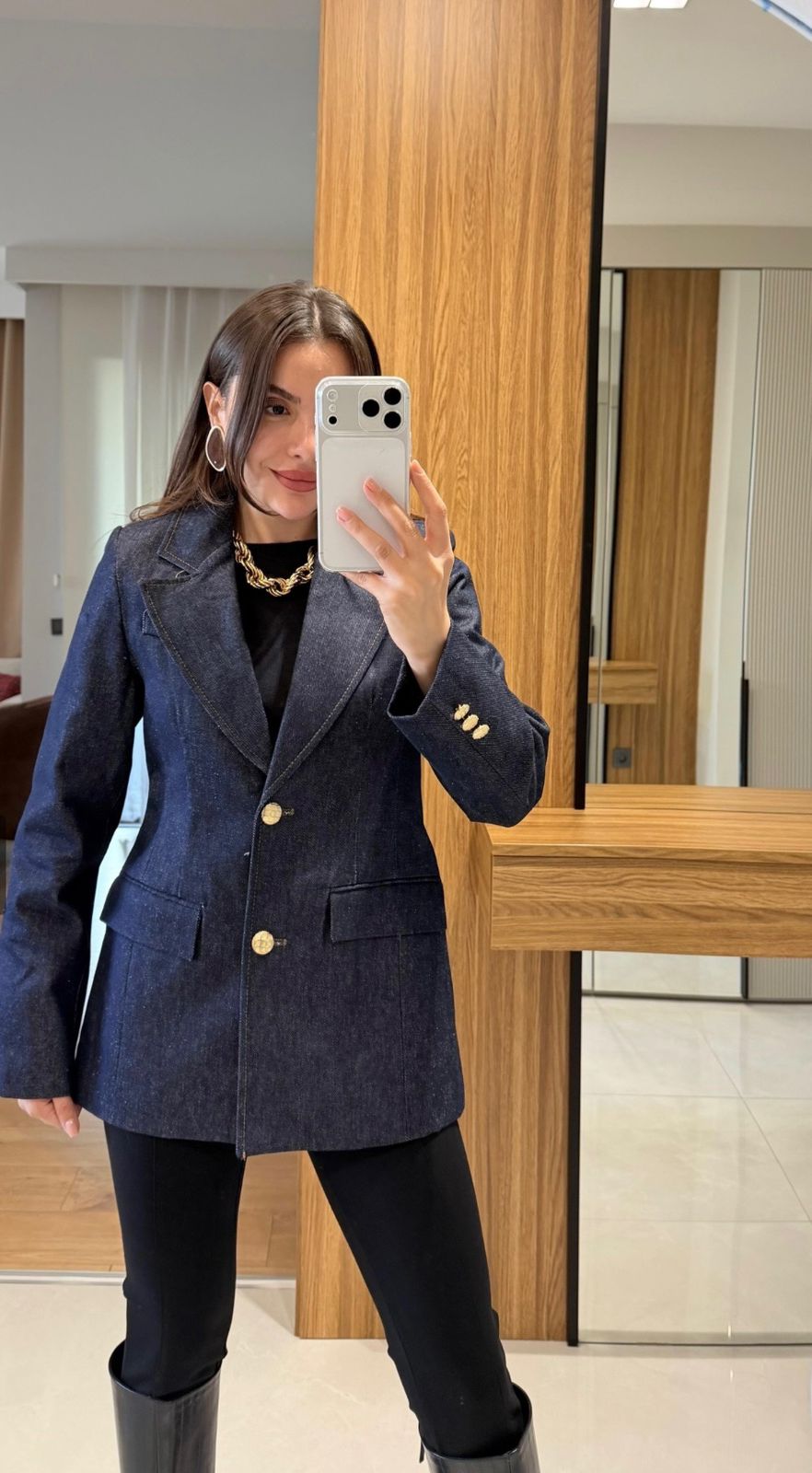 Structured Denim Blazer