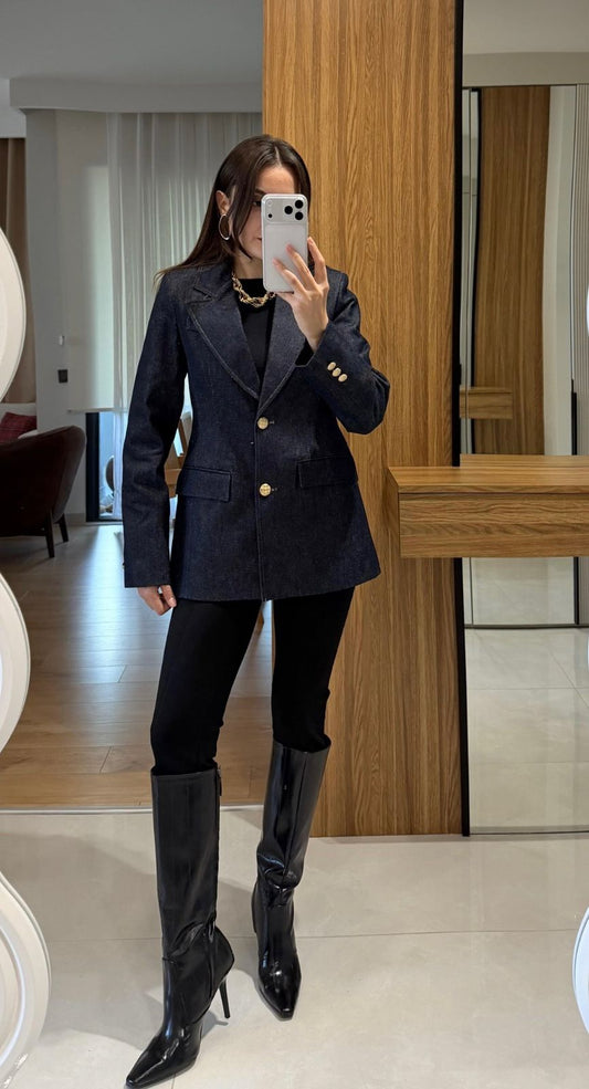 Structured Denim Blazer