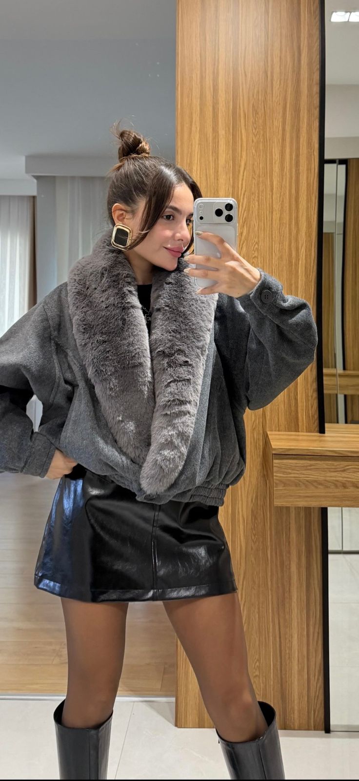 Plush Fur Collar Jacket